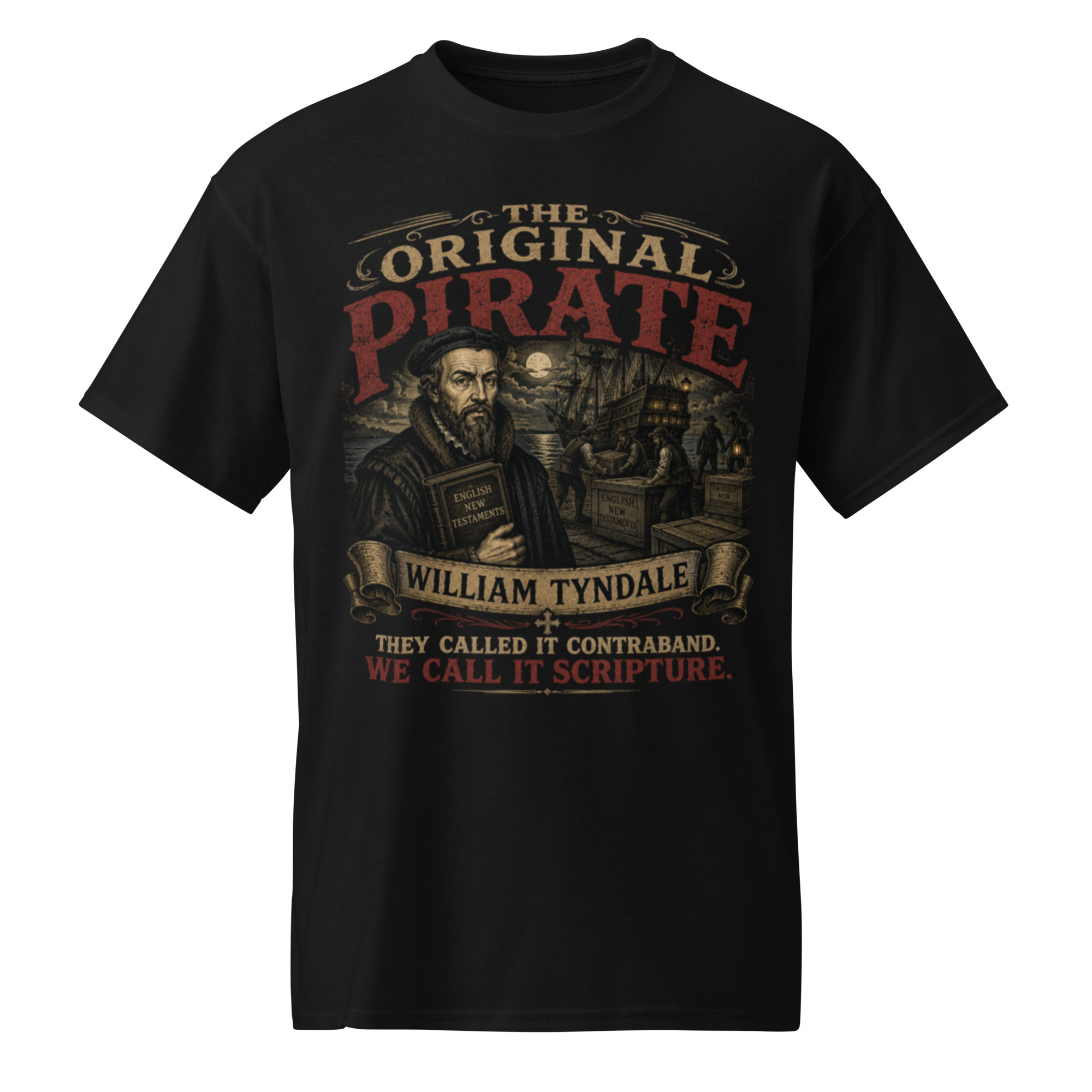 William Tyndale BUNDLE "Original Pirate" T-Shirt & Book - Image 3